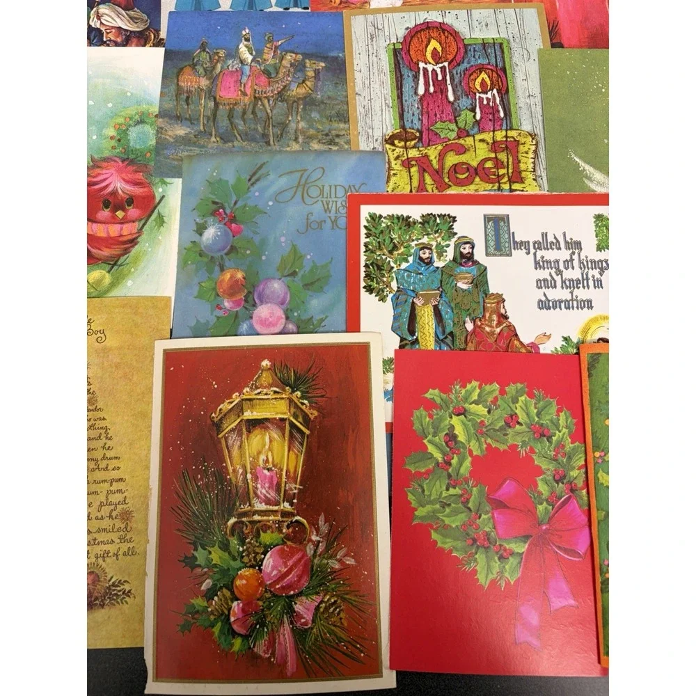 Vintage MCM Christmas Cards Fronts ONLY Mid Century Scrapbooking Crafts 50+